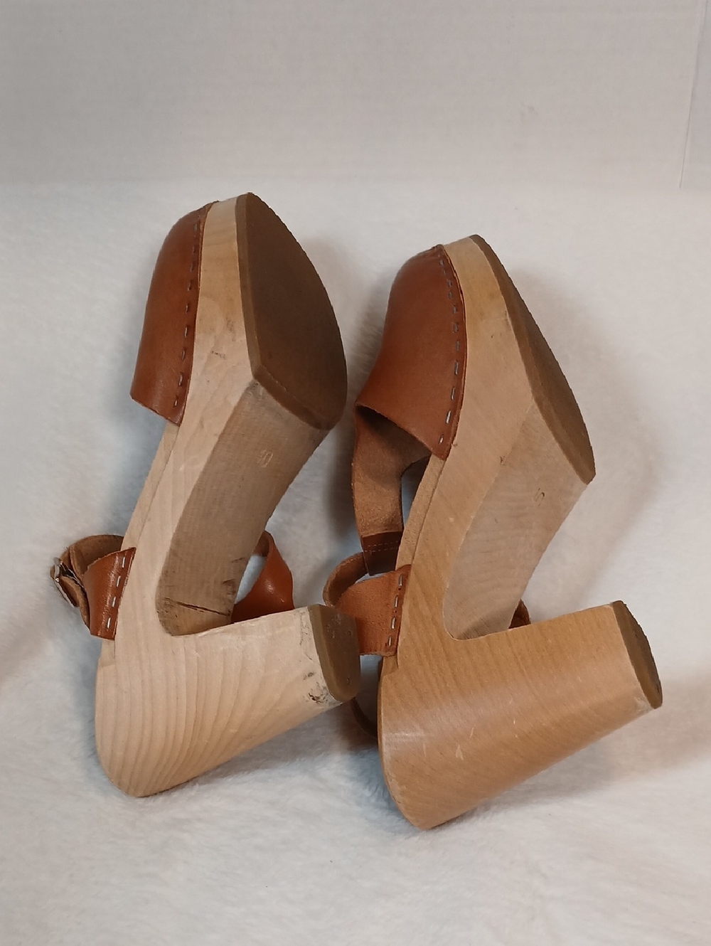 Swedish Hasbeen T Strap Sky High Clogs Sz 40 - Picture 10 of 11
